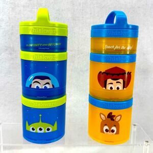 EUC Pair of (2) Whiskware Toy Story Disney/Pixar Snack Containers Woody Buzz 8pc